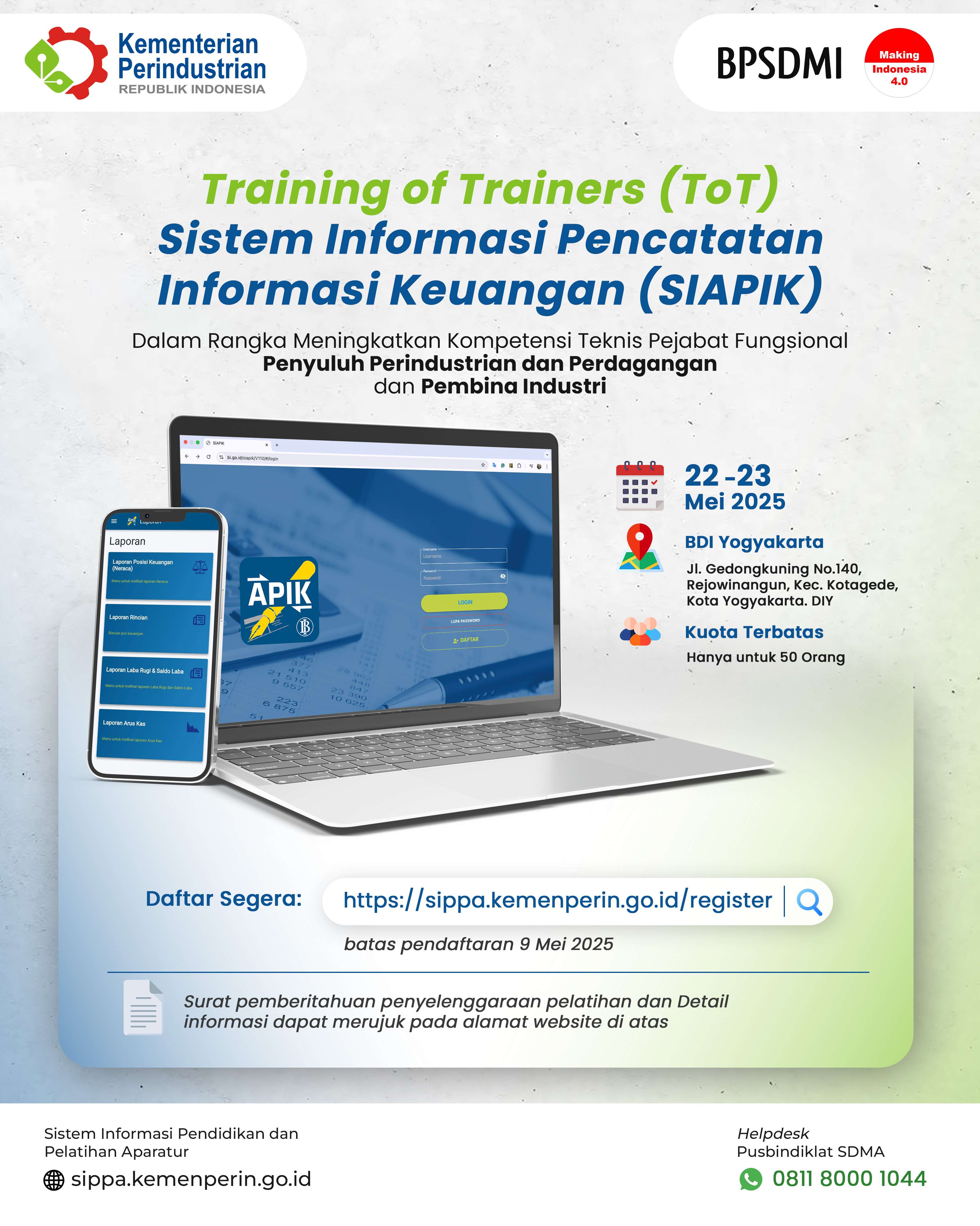 Training of Trainers (ToT) Aplikasi SIAPIK