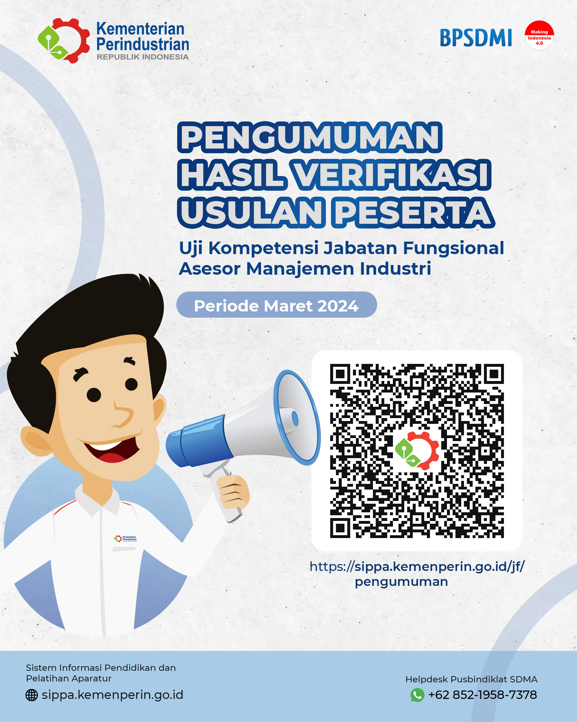 Hasil Verifikasi Peserta Uji Kompetensi Asesor Manajemen Mutu Industri (Maret 2024)