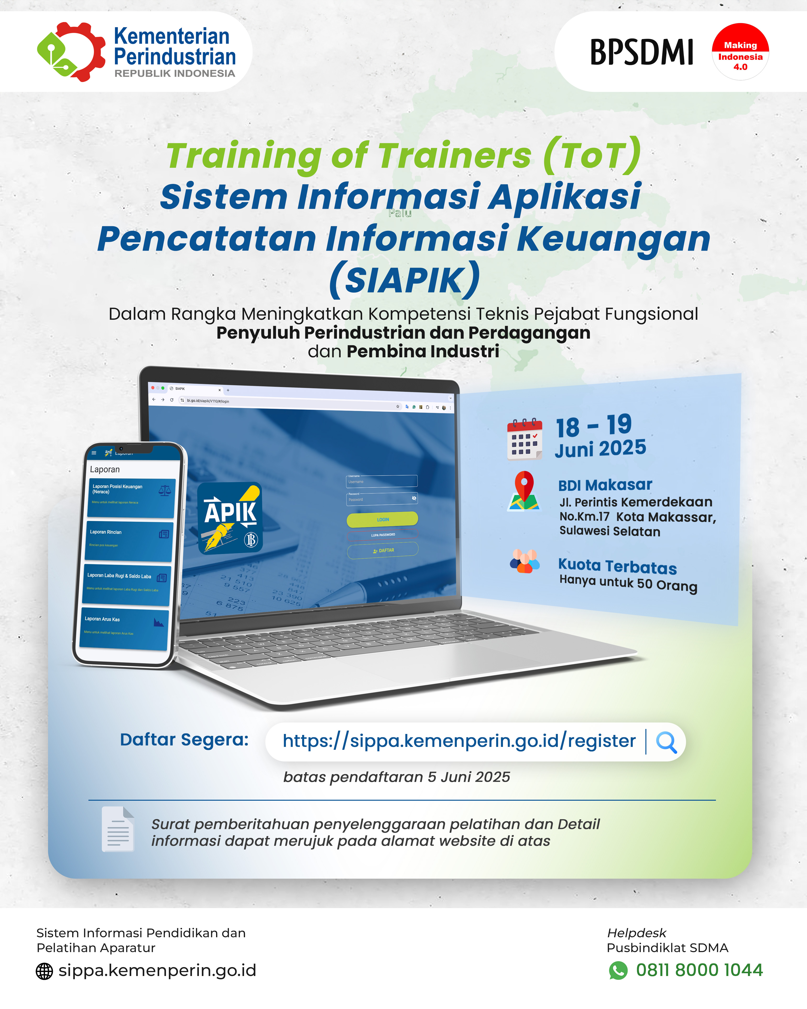 Training of Trainers (ToT) Aplikasi SIAPIK Angkatan 2 [Makassar]