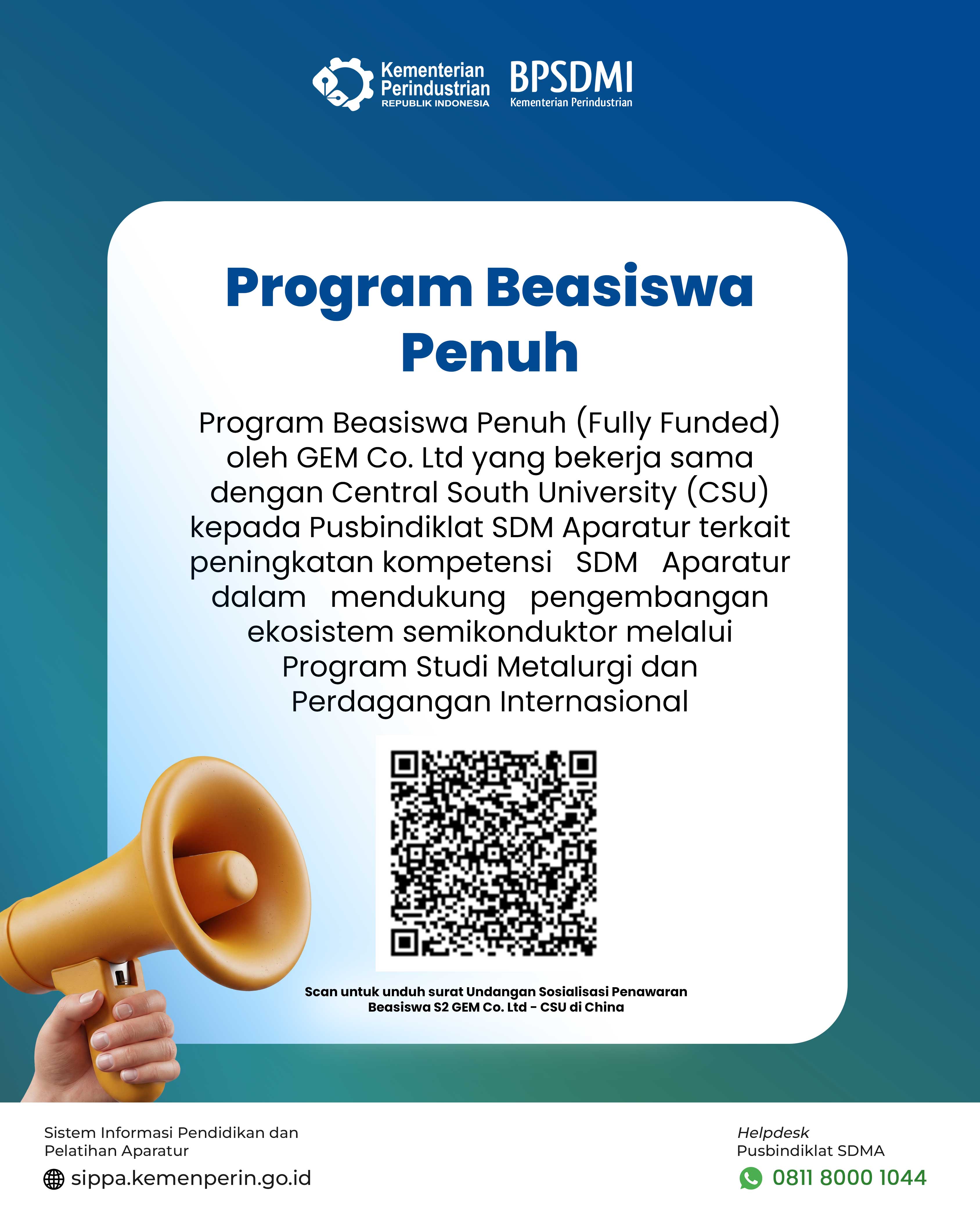 Sosialisasi Penawaran Beasiswa S2 GEM Co. Ltd - CSU di C