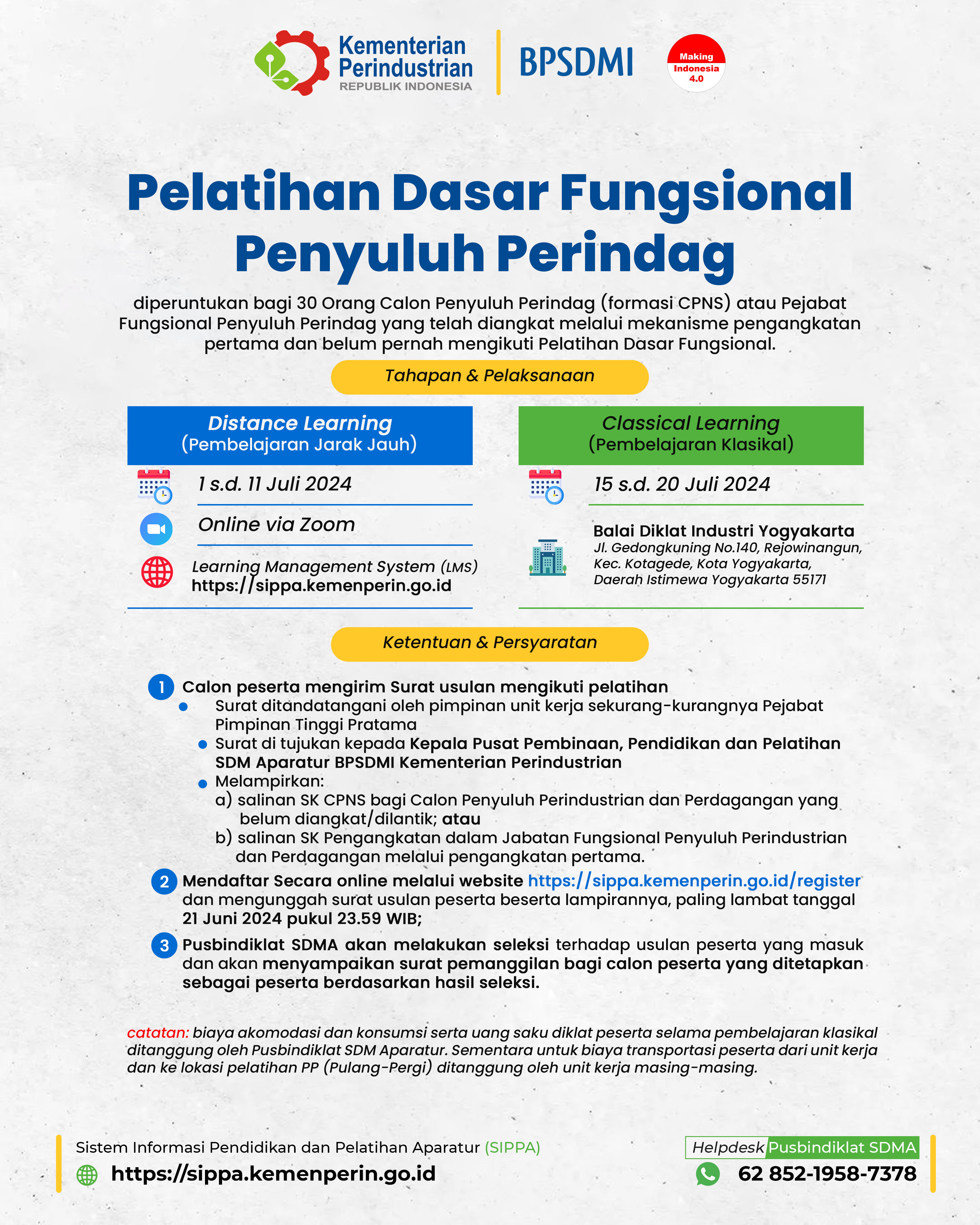 Pelatihan Dasar Fungsional Penyuluh Perindustrian Tahun 2024